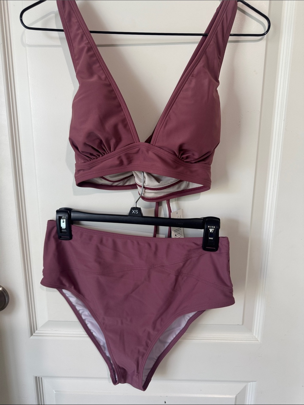 Cupshe Dusty Rose Plunge Bikini Set